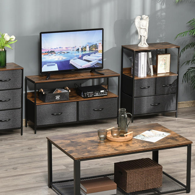 Chest of drawers with 3 drawers made of linen storage cabinet with shelf handles black