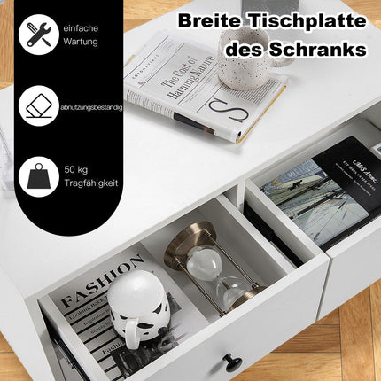 Chest of drawers with 4 drawers, sideboard made of wood, modern storage cabinet, white