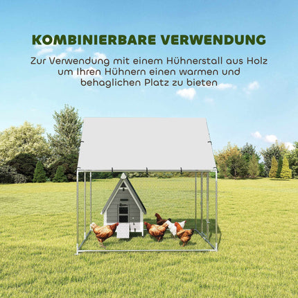 Chicken Coop, 4-6 Hens, Galvanized Steel, Weatherproof Roof