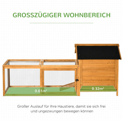 Chicken house, solid wood, 180x92x78cm with nesting box
