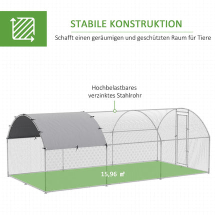 Large outdoor hen house for 12-18 hens with canopy