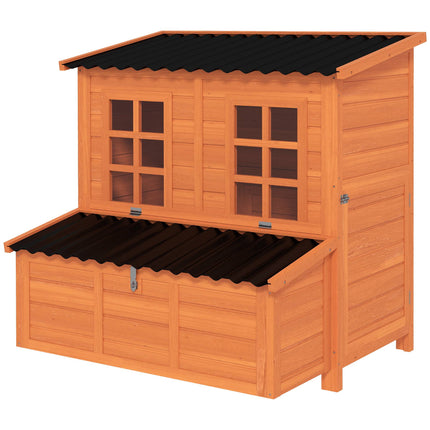 Chicken Coop with Nesting Box, Waterproof Roof, 4-6 Hens