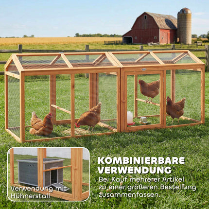 Chicken Coop with Perch, Double Doors, Wood & Metal, 104x70.5x84 cm