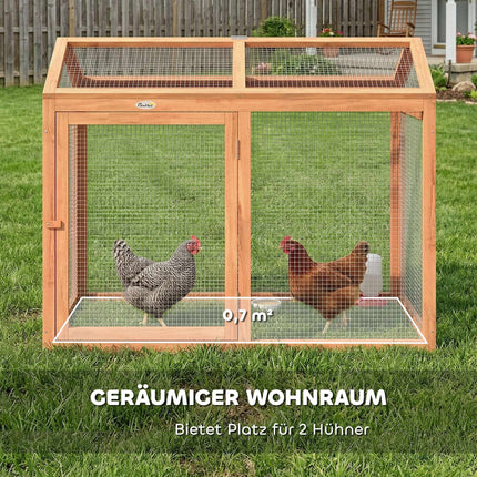 Chicken Coop with Perch, Double Doors, Wood & Metal, 104x70.5x84 cm