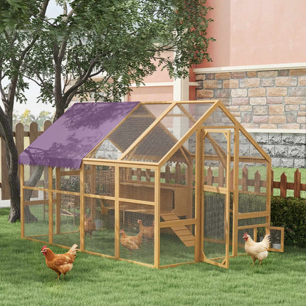 Chicken Coop with Run, 4 Nest Boxes, for 8-12 Hens