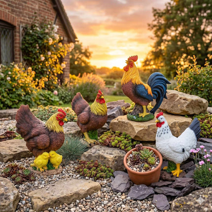 Chicken Garden Ornament – Weatherproof Polyresin, 24cm