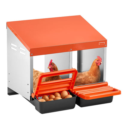 Chicken Nesting Box, 2-Compartment Roll-Away, Wall Mount