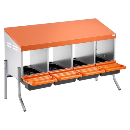 Chicken Nesting Boxes, 4-Compartment Roll-Away With Legs