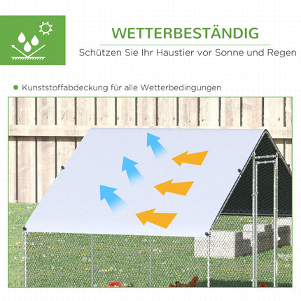 Outdoor XXL henhouse, 3x6x2m, holds 12-18 birds