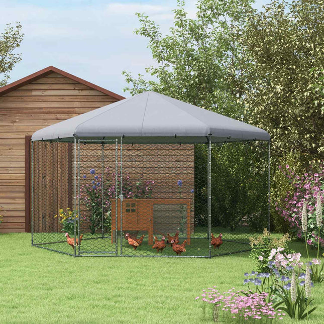 Steel chicken house with lid, door, for 10-15 chickens