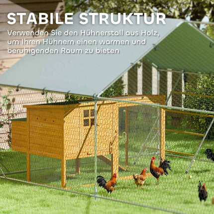 Steel chicken coop - UV protection, 300x400x195 cm, 12-18 chickens