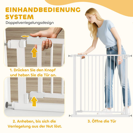 Child Safety Gate, No-Drill, Auto-Close, 76-80 x 76 cm