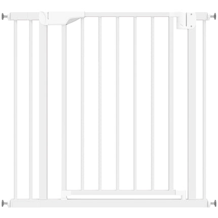 Child Safety Gate, No-Drill, Auto-Close, 76-89x76 cm, White