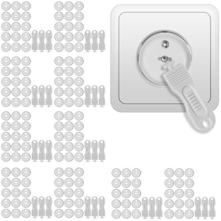 Child Safety Socket Covers, 15 Pack with Keys, White