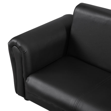 Children's black armchair & footstool Set - Comfortable 83cm