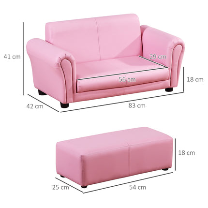 Pink children's armchair & footstool - 83x42x41cm, Comfort Set