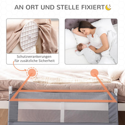 Children's bed rail, 120cm Bed cover, Grey