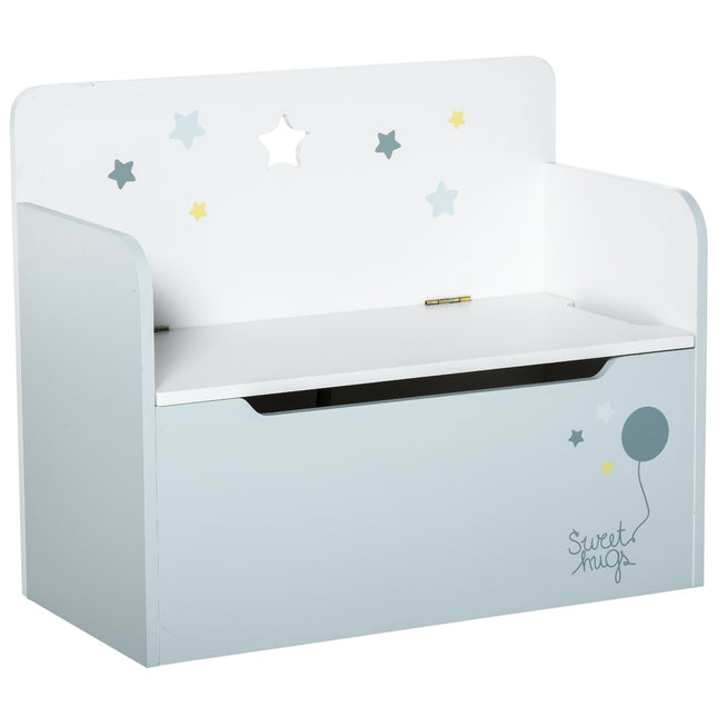 Children's storage bench - Toy Box Chest, Light blue, 3-6 years