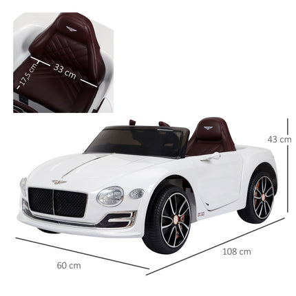 Electric children's car with remote control - 2 motors, white, 108cm