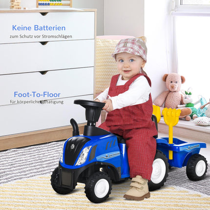 Car for children with horns - Blue plastic metal