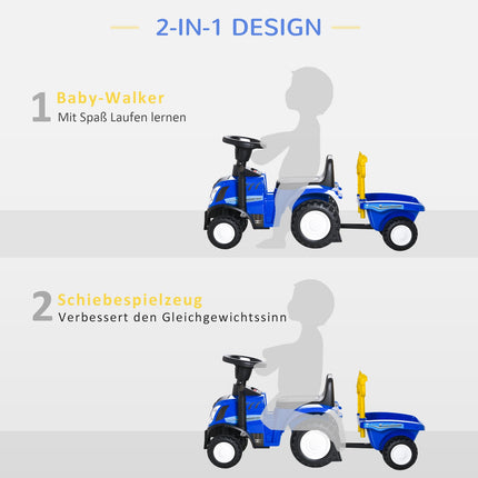 Car for children with horns - Blue plastic metal