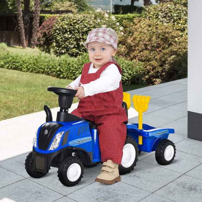 Car for children with horns - Blue plastic metal