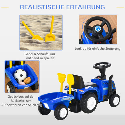 Car for children with horns - Blue plastic metal