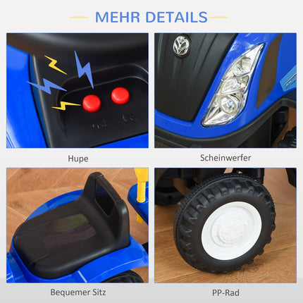 Car for children with horns - Blue plastic metal