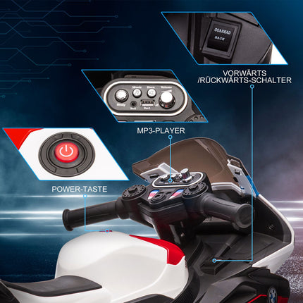 Children's 6V electric motorcycle, 3 music modes, red
