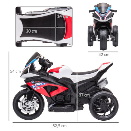 Children's 6V electric motorcycle, 3 music modes, red