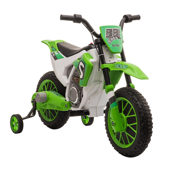 Children's 12V electric motorcycle with training wheels