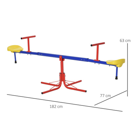 Children's 360° rotating metal seesaw for ages 3-8