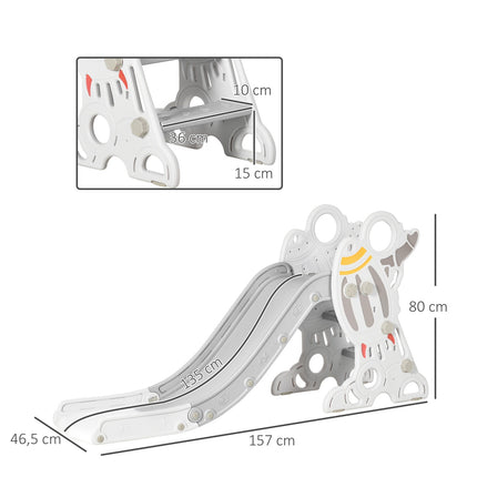 Independent rocket slide for children, gray and white, 1.5-3 years