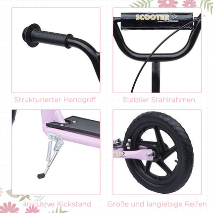 12-inch scooter for children with rear brake, pink