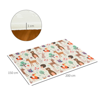 Fold-up playmat for children, Animal & Fish design, 200x150 cm