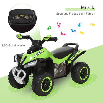 Ride-on car for children with music, 18-36 months, green