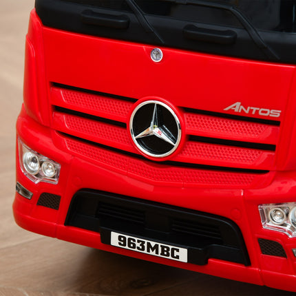 Mercedes Antos passenger truck for children, 12-36 months, red/black