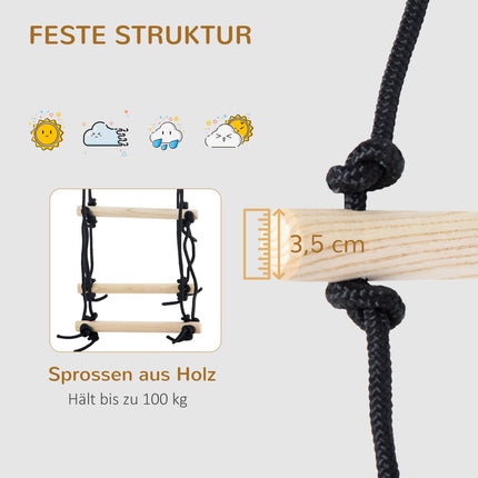 Wooden step bridge for children, 1.65 m, capacity 100 kg