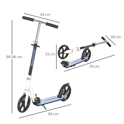 Children's scooter, foldable & height adjustable, white