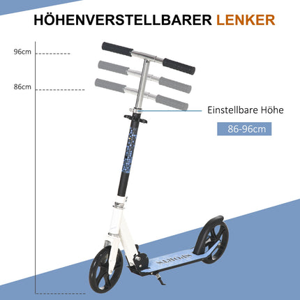 Children's scooter, foldable & height adjustable, white