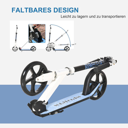 Children's scooter, foldable & height adjustable, white