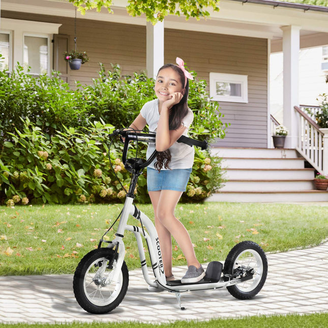 City scooter for children - 12"" pneumatic tires, aluminum, white