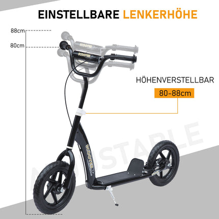 Children's scooter, 12" steel frame, rear brake