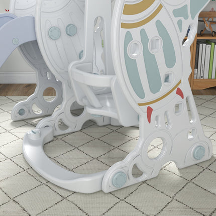 Children's 3-in-1 slide and swing set with basketball hoop