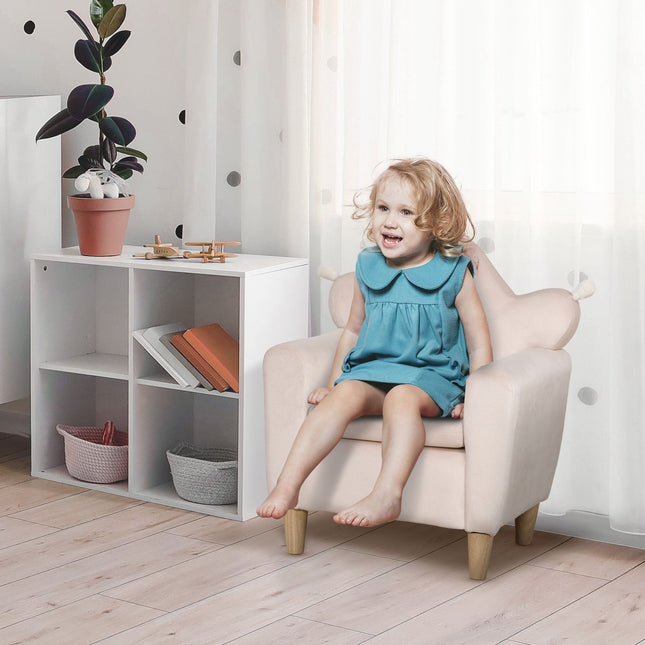 Light pink children's sofa, comfortable armchair 50x42x58cm