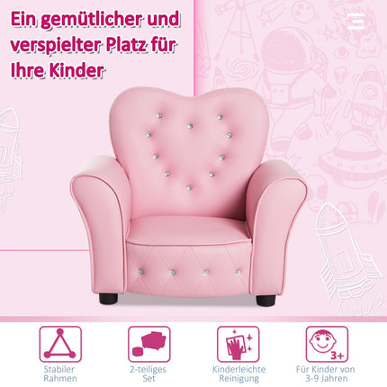 Pink heart-shaped sofa for children - cozy and cute design