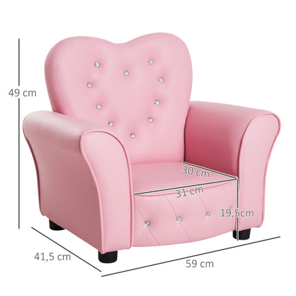 Pink heart-shaped sofa for children - cozy and cute design