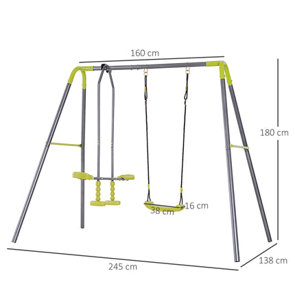 Double children's swings with metal frame, for 3-10 years