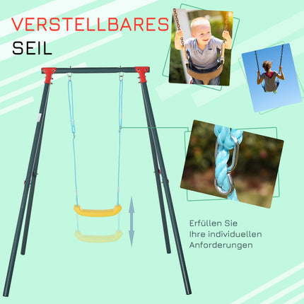 Metal swing for children for ages 6–12, 155x160x180 cm