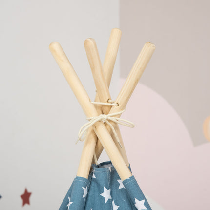 Foldable blue teepee tent for children for indoor/outdoor play